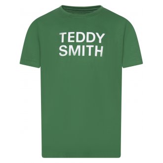 T-shirt Junior Teddy Smith coton avec manches courtes et col rond vert