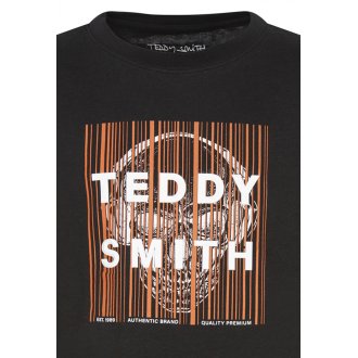 T-shirt col rond Junior Teddy Smith en coton avec manches courtes noir