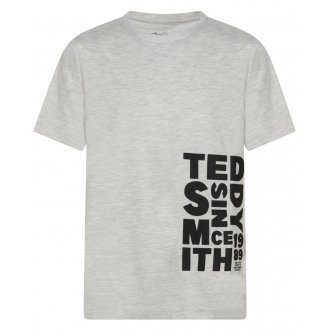 T-shirt col rond Junior Teddy Smith en coton avec manches courtes écru