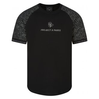 T-shirt manches courtes Project X avec col rond noir