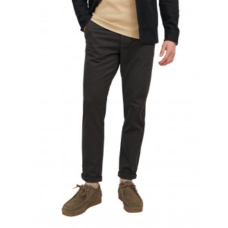 Pantalon chino avec une coupe slim Premium Marco en coton mélangé marron
