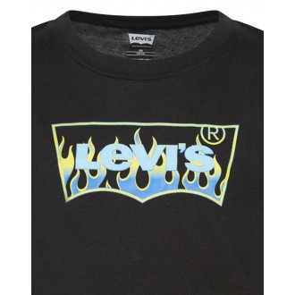 Tee-shirt coupe droite à col rond Junior Garçon Levi's® en coton biologique noir