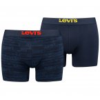 Lot de 2 boxers fermés classiques Levi's® en coton stretch bleu marine et à motifs