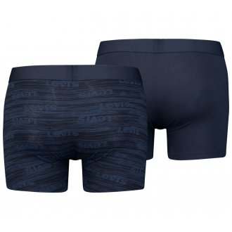 Lot de 2 boxers fermés classiques Levi's® en coton stretch bleu marine et à motifs