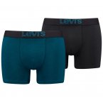 Lot de 2 boxers fermés classiques Levi's® en coton stretch turquoise et noir