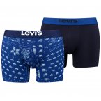 Lot de 2 boxers fermés classiques Levi's® en coton stretch bleu et à motifs