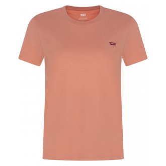 T-shirt col rond FEMME Levi's® en coton avec manches courtes corail