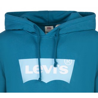 Sweat Levi's® coton avec manches longues et col à capuche turquoise