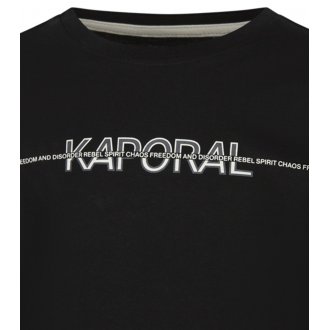 Tee-shirt à manches longues et col rond Junior Garçon Kaporal en coton noir