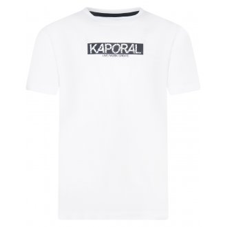 Tee-shirt à col rond et coupe droite Junior Garçon Kaporal en coton blanc