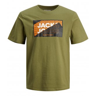 T-shirt col rond Jack & Jones + avec manches courtes olive