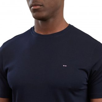T-shirt manches courtes Eden Park en coton avec col rond bleu marine