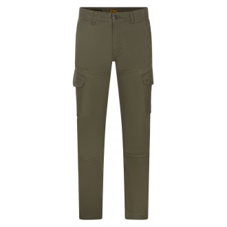 Pantalon Cargo kaki uni, en coton, style 6 poches et à coupe slim