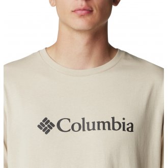 Tee-shirt droit à col rond Columbia en coton biologique beige
