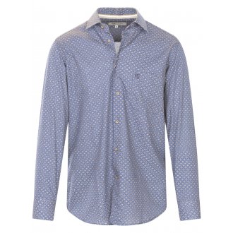 Chemise Bande Originale en coton avec manches longues et col français bleu marine