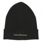Bonnet Calvin Klein en coton biologique noir côtelé