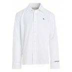 Chemise droite à col français Junior Garçon Calvin Klein en coton blanc