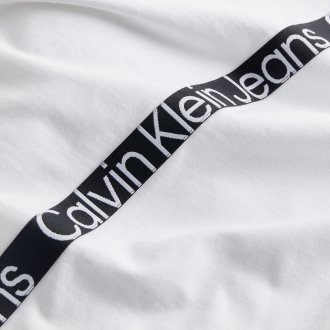 T-shirt droit à col rond Calvin Klein en coton blanc