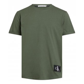 T-shirt Calvin Klein coton mélangé avec manches courtes et col rond kaki
