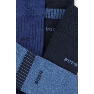Lot de 4 paires de chaussettes Boss coton mélangé bleues