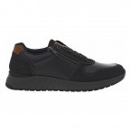 Sneakers RIEKER® noires bleutées à semelle semi-compensée et zip latéral