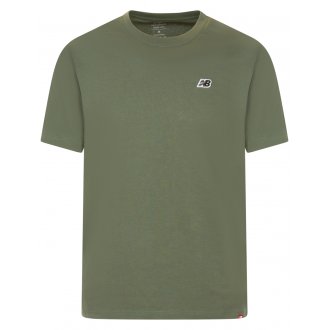 T-shirt manches courtes New Balance en coton avec col rond kaki