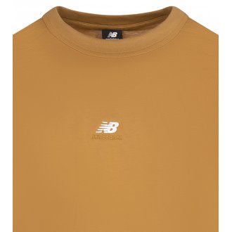 T-shirt New Balance coton avec manches courtes et col rond camel