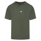 T-shirt New Balance coton avec manches courtes et col rond kaki