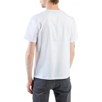 T-shirt col rond Mise au Green en coton avec manches courtes blanc