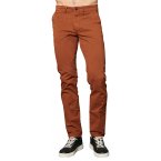 Pantalon chino coupe ajustée Delahaye en coton orange