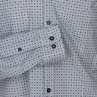 Chemise Delahaye en coton avec manches longues et col français blanche
