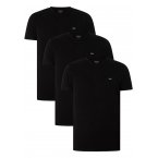 T-shirts col rond Diesel en coton avec manches courtes noirs, lot de 3