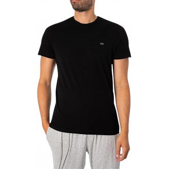T-shirts col rond Diesel en coton avec manches courtes noirs, lot de 3