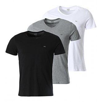 T-shirts col v Diesel en coton avec manches courtes gris chiné, lot de 3