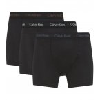 Lot de 3 boxers col élastiqué Calvin Klein en coton noir