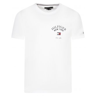 T-shirt Tommy Hilfiger en coton blanc avec manches courtes et col rond