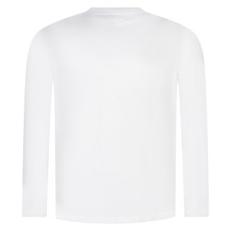 T-shirt Tommy Hilfiger Big & Tall coton avec manches longues et col rond blanc