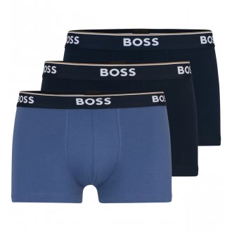 Lot de 3 Boxers Boss coton bleu