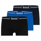 Lot de 3 Boxers avec une taille élastiquée Boss en coton bleu