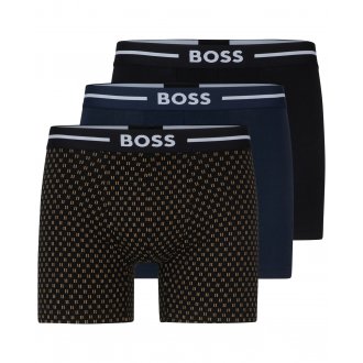 Lot de 3 boxers avec une coupe fermée Boss en coton multicolore