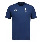 T-shirt Coq Sportif coton avec manches courtes et col rond bleu