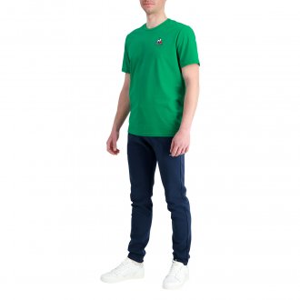 T-shirt Coq Sportif coton avec manches courtes et col rond vert