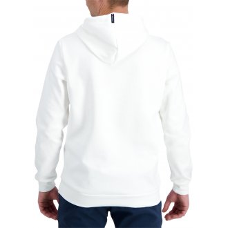 Sweat Coq Sportif coton avec manches longues et col à capuche blanc