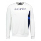 Sweat Coq Sportif coton avec manches longues et col rond blanc tricolore