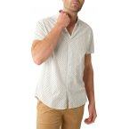 Chemise droite col français Deeluxe en coton blanc imprimé palmiers