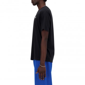 Tee-shirt avec un col rond et des manches courtes New Balance en coton noir