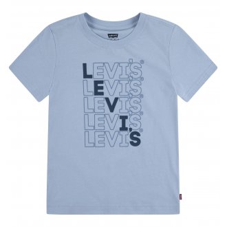 Tee-shirt Junior Garçon Levi's® Enfant en coton biologique avec manches courtes et col rond bleu ciel