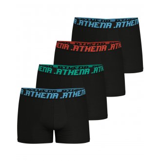 Boxers Athena en coton noirs, lot de 4