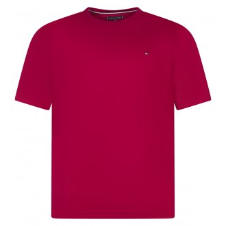 T-shirt Tommy Hilfiger Big & Tall Grande Taille coton avec manches courtes et col rond framboise