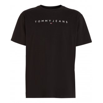 T-shirt Tommy Jeans coton avec manches courtes et col rond noir